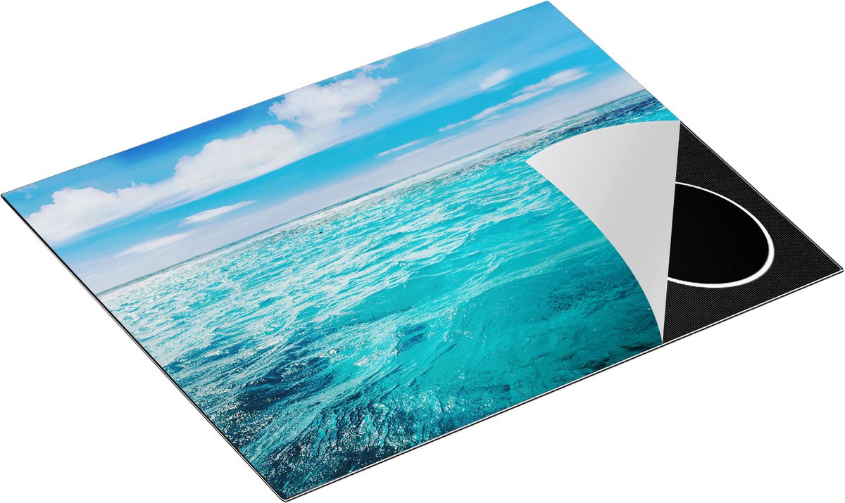 Chefcare Inductie Beschermer Blauwe Caribische Zee Water - 65x52 cm - Afdekplaat Inductie - Kookplaat Beschermer - Inductie Mat