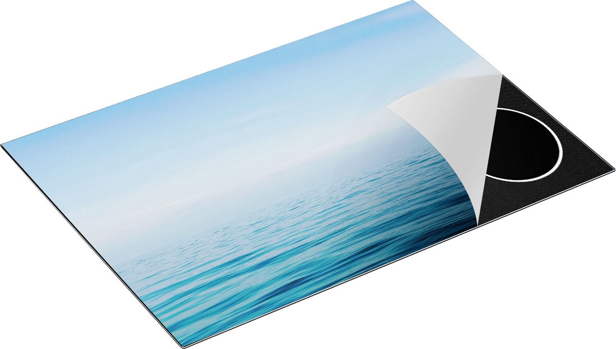 Chefcare Inductie Beschermer Zee met een Blauw Hemel Achtergrond - 75x50 cm - Afdekplaat Inductie - Kookplaat Beschermer - Inductie Mat