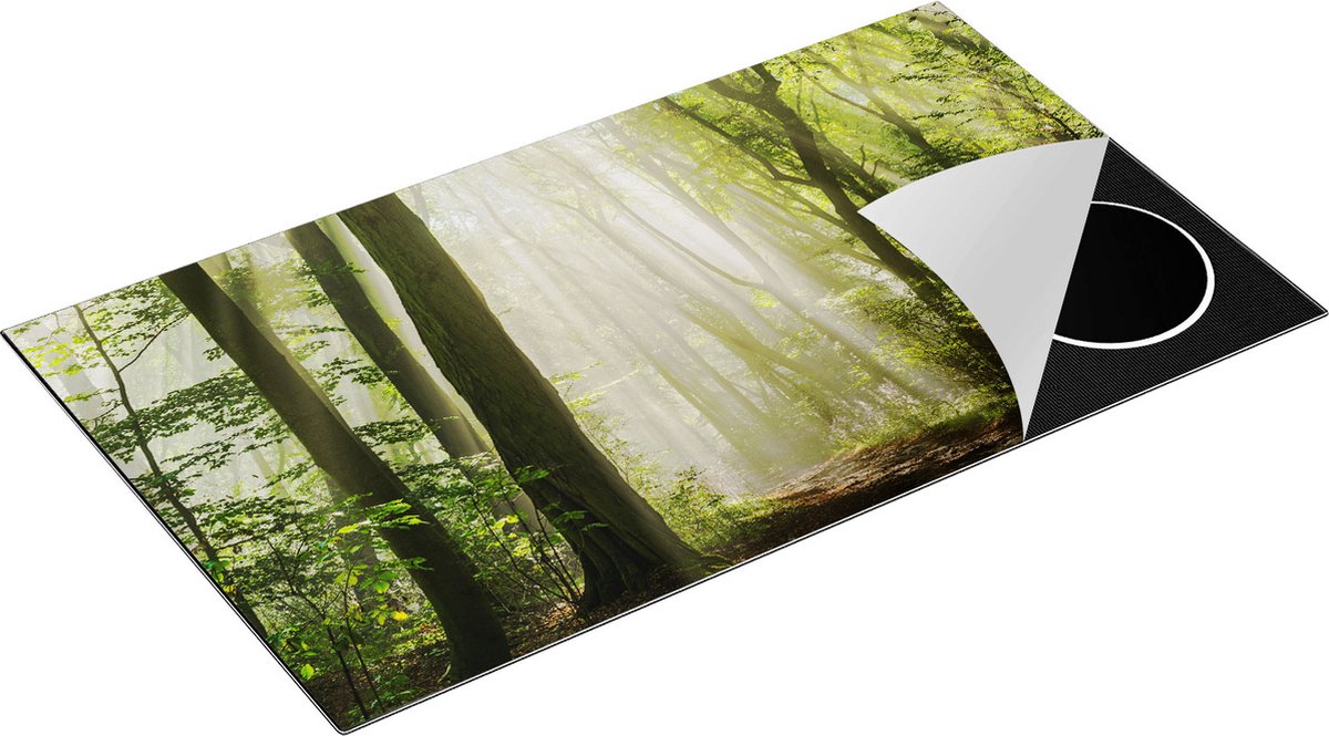Chefcare Inductie Beschermer Bos met Bomen en Zonneschijn - 91,2x52 cm - Afdekplaat Inductie - Kookplaat Beschermer - Inductie Mat