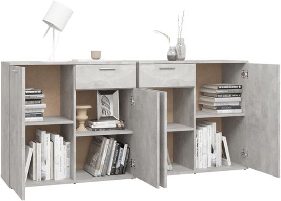 vidaXL Buffet 160x36x75 cm aggloméré gris béton