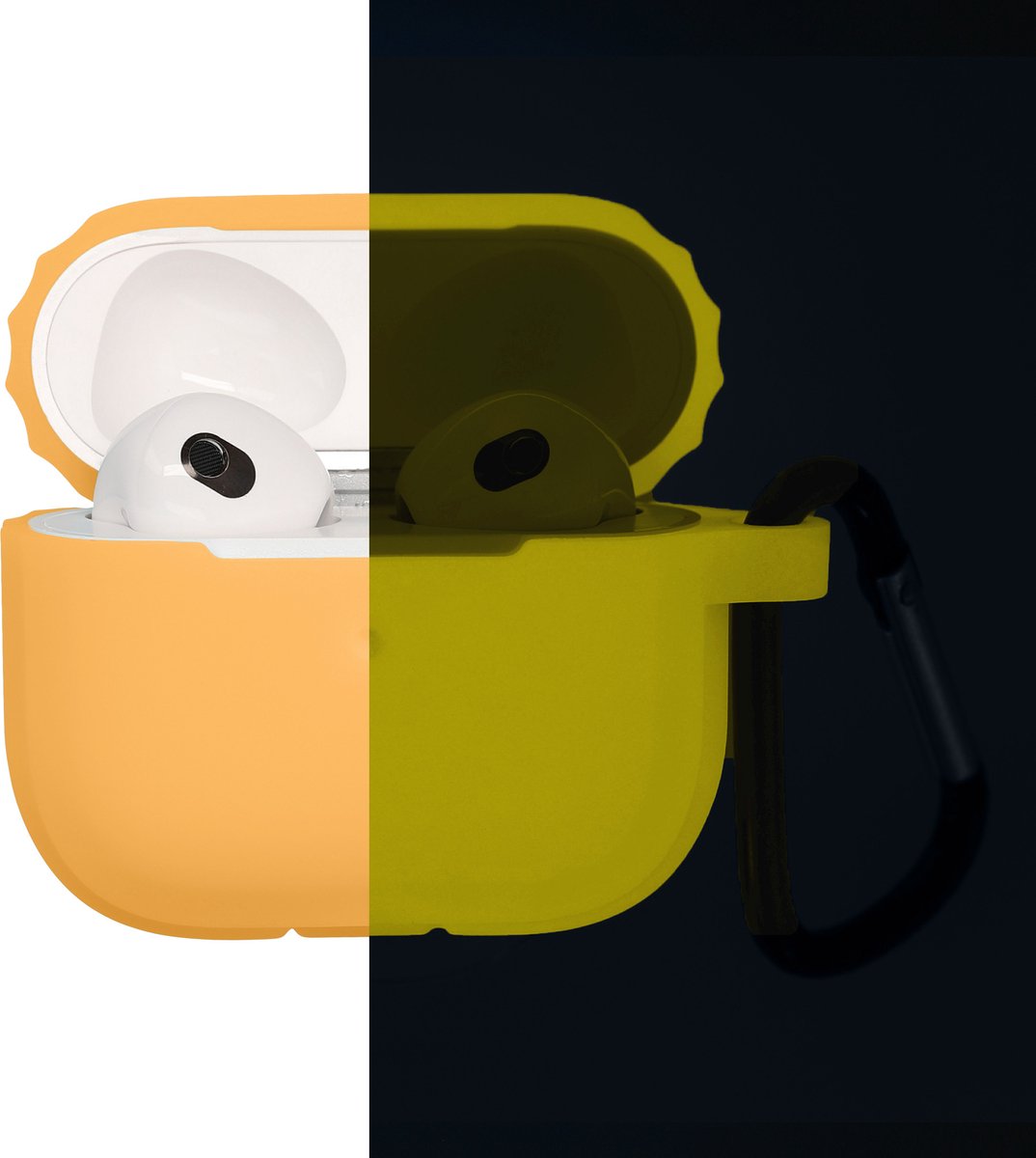 kwmobile hoesje geschikt voor Apple AirPods 3 - 1x siliconen hoes voor bluetooth koptelefoon in geel