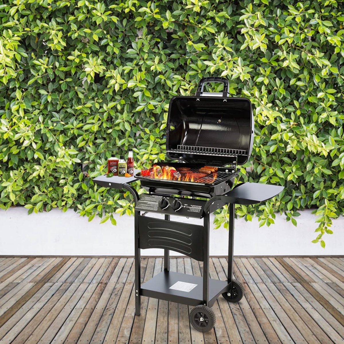 Barbecue Gas Barbecue 2 Branders Roestvrijstaal BBQ Set Grill