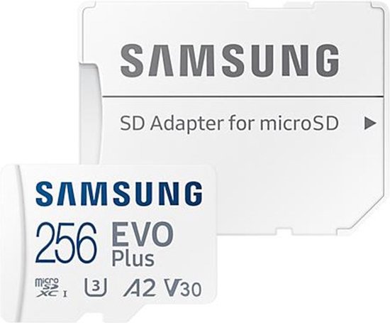 Samsung EVO Plus - Micro SD Kaart - Inclusief SD Adapter - 130 MB/s - 256 GB - Samsung