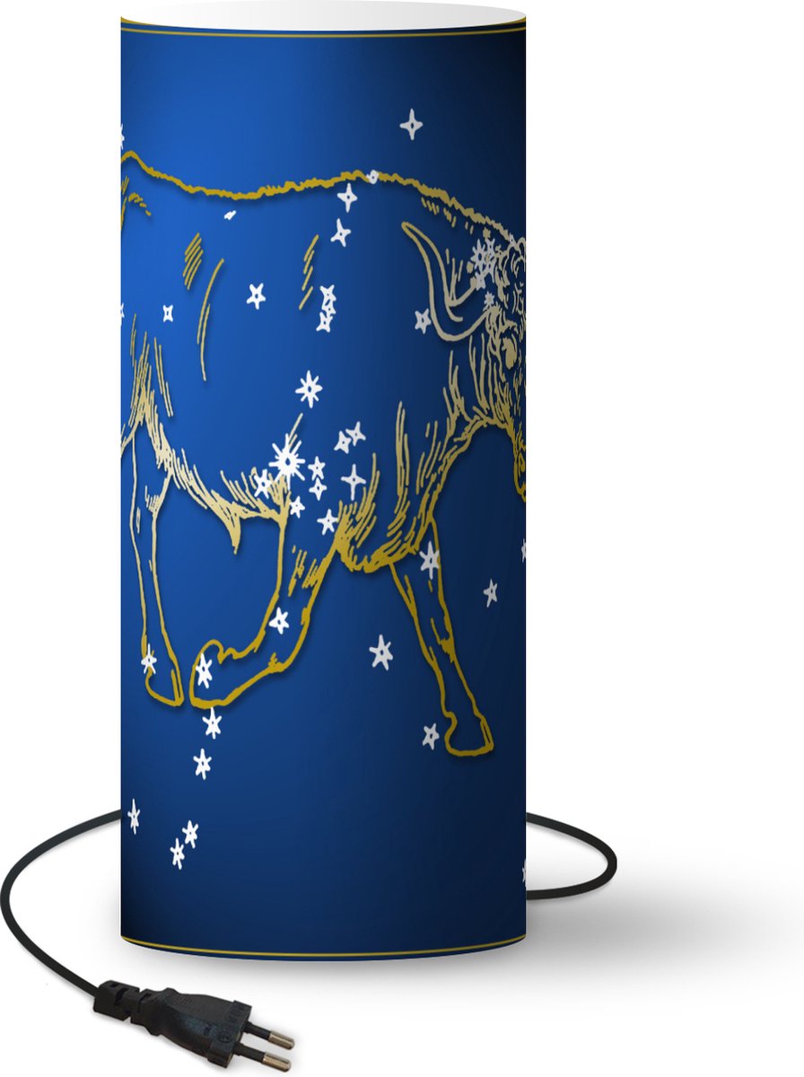 Lamp - Nachtlampje - Tafellamp slaapkamer - Sterrenbeeld - Stier - Sterren - 54 cm hoog - Ø22.9 cm - Inclusief LED lamp