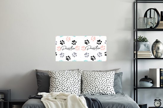 Stickers muraux - Film autocollant - Citations - Chiens - Dictons - Stay Pawsitive - 80x40 cm - Film adhésif - Stickers muraux Chambre d'enfant - Papier peint autocollant - Papier peint autocollant - Film autocollant