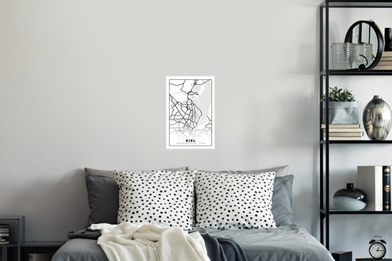 Muurstickers - Sticker Folie - Kaart - Kiel - Plattegrond - Stadskaart - 20x30 cm - Plakfolie - Muurstickers Kinderkamer - Zelfklevend Behang - Zelfklevend behangpapier - Stickerfolie