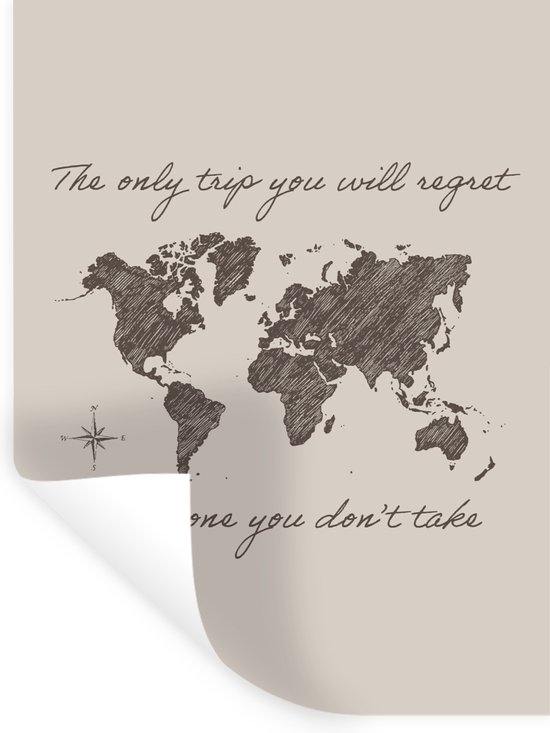 Foto: Muurstickers sticker folie spreuken quotes the only trip you will regret is the one you don t take wereld 60x80 cm plakfolie muurstickers kinderkamer zelfklevend behang zelfklevend behangpapier stickerfolie