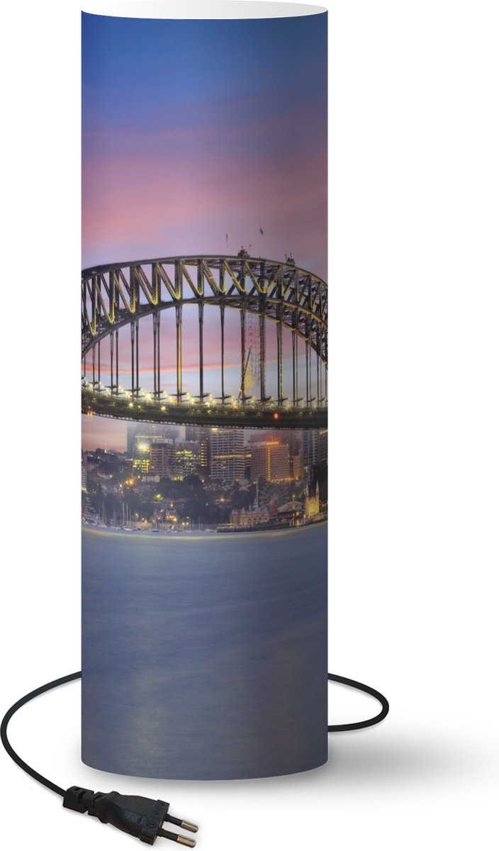 Lamp - Nachtlampje - Tafellamp slaapkamer - Skyline van Sydney en de Sydney Harbour Bridge in Australië - 50 cm hoog - Ø15.9 cm - Inclusief LED lamp