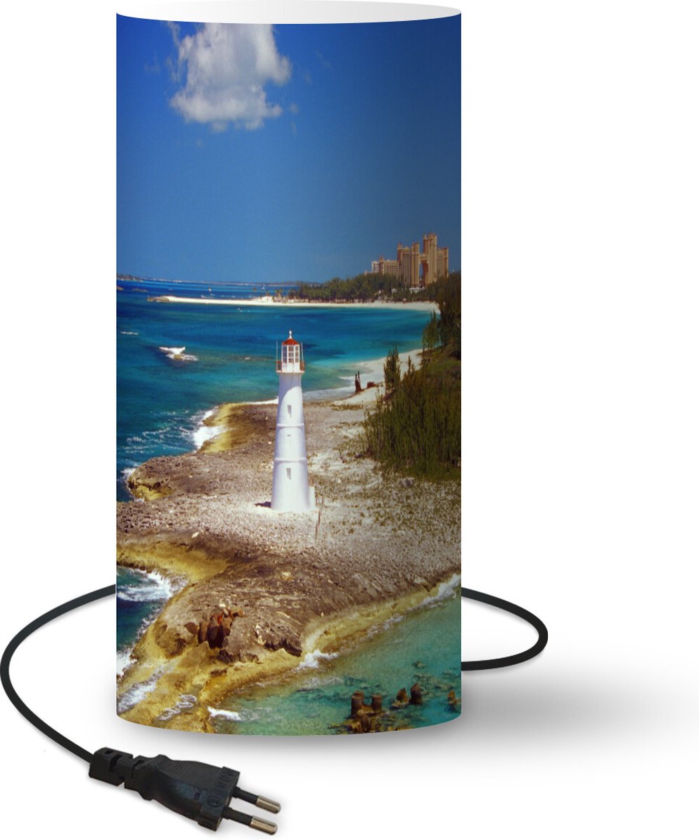 Lamp - Nachtlampje - Tafellamp slaapkamer - Vuurtoren op de Bahama's - 33 cm hoog - Ø15.9 cm - Inclusief LED lamp