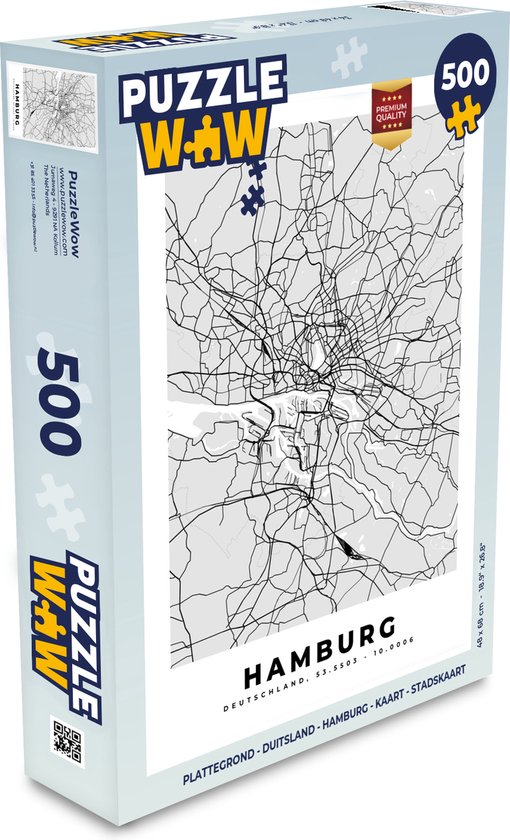 Puzzel Plattegrond Duitsland Hamburg Kaart Stadskaart Legpuzzel Puzzel Bol Com