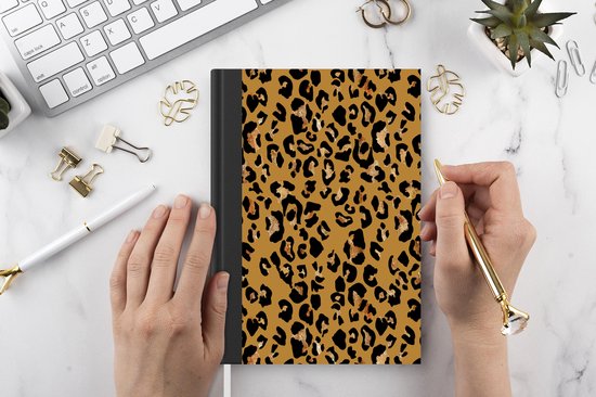 Carnet - Carnet d'écriture - Imprimé panthère - Motifs - Jaune - Carnet - Format A5 - Bloc-notes