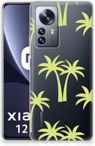 Silicone Case Xiaomi 12 Pro Telefoonhoesje met Naam Palmtrees