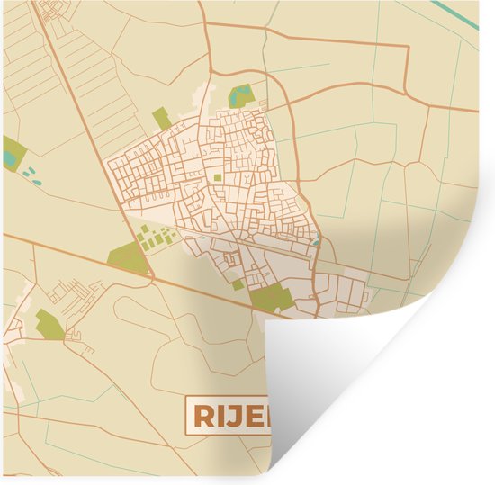 Stickers Stickers muraux - Rangées - Carte - Vintage - Carte - Plan de la ville - 80x80 cm - Film adhésif