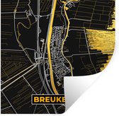 Stickers muraux - Film autocollant - Plan de ville - Carte - Breukelen - Noir et or - Carte - 100x100 cm - Film adhésif - Stickers muraux chambre d'enfant - Papier peint autocollant XXL - Papier peint autocollant - Film autocollant