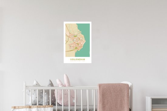 Stickers Stickers muraux - Carte - Carte - Volendam - Plan de la ville - 20x30 cm - Feuille adhésive