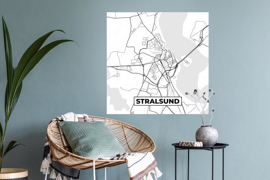 Stickers muraux - Stralsund - Plan de la ville - Carte - Carte - 50x50 cm - Feuille adhésive