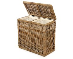 Rieten Wasmand Dubbel - 68x33xH66 cm