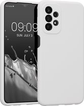 kwmobile telefoonhoesje geschikt voor Samsung Galaxy A23 4G / 5G - TPU backcover met siliconen coating - Smartphone case in mat wit