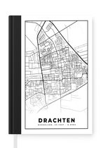 Carnet - Cahier d'écriture - Carte - Drachten - Zwart - Wit - Carnet - Format A5 - Bloc-notes