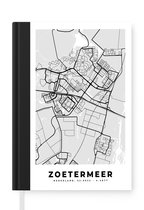 Notitieboek - Schrijfboek - Stadskaart - Zoetermeer - Grijs - Wit - Notitieboekje klein - A5 formaat - Schrijfblok - Plattegrond