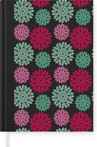 Notitieboek - Schrijfboek - Bloemen - Vintage - Roze - Turquoise - Patronen - Notitieboekje klein - A5 formaat - Schrijfblok