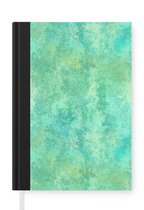 Notitieboek - Schrijfboek - Verf - Turquoise - Patronen - Notitieboekje klein - A5 formaat - Schrijfblok