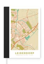 Notitieboek - Schrijfboek - Kaart - Vintage - Stadskaart - Leiderdorp - Plattegrond - Notitieboekje klein - A5 formaat - Schrijfblok