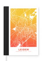 Notitieboek - Schrijfboek - Stadskaart - Leiden - Nederland - Oranje - Notitieboekje klein - A5 formaat - Schrijfblok - Plattegrond