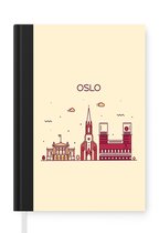 Notitieboek - Schrijfboek - Noorwegen - Oslo - Skyline - Notitieboekje klein - A5 formaat - Schrijfblok