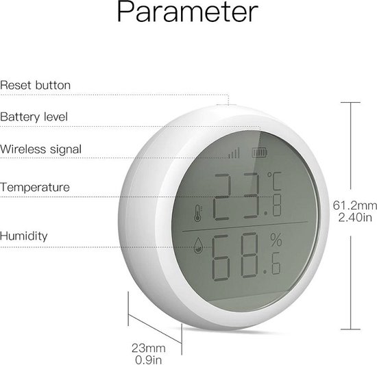 MOES - Capteur de température, humidité et luminosité Zigbee