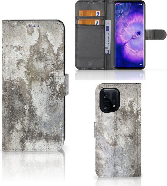 Flipcover OPPO Find X5 Phone Case Béton
