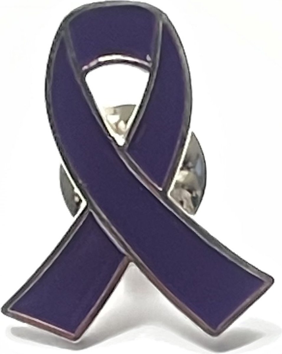 GoedeDoelen.Shop | Broche Purple Ribbon | Ribbon Broche | Cancer Awareness | Ribbon | Statement Broche | Ribbon Pin | Purple Ribbon