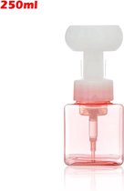 Handzeep pompje - Transparant roze - Bloemvorm schuim - Zeeppompje - Zeepdispenser