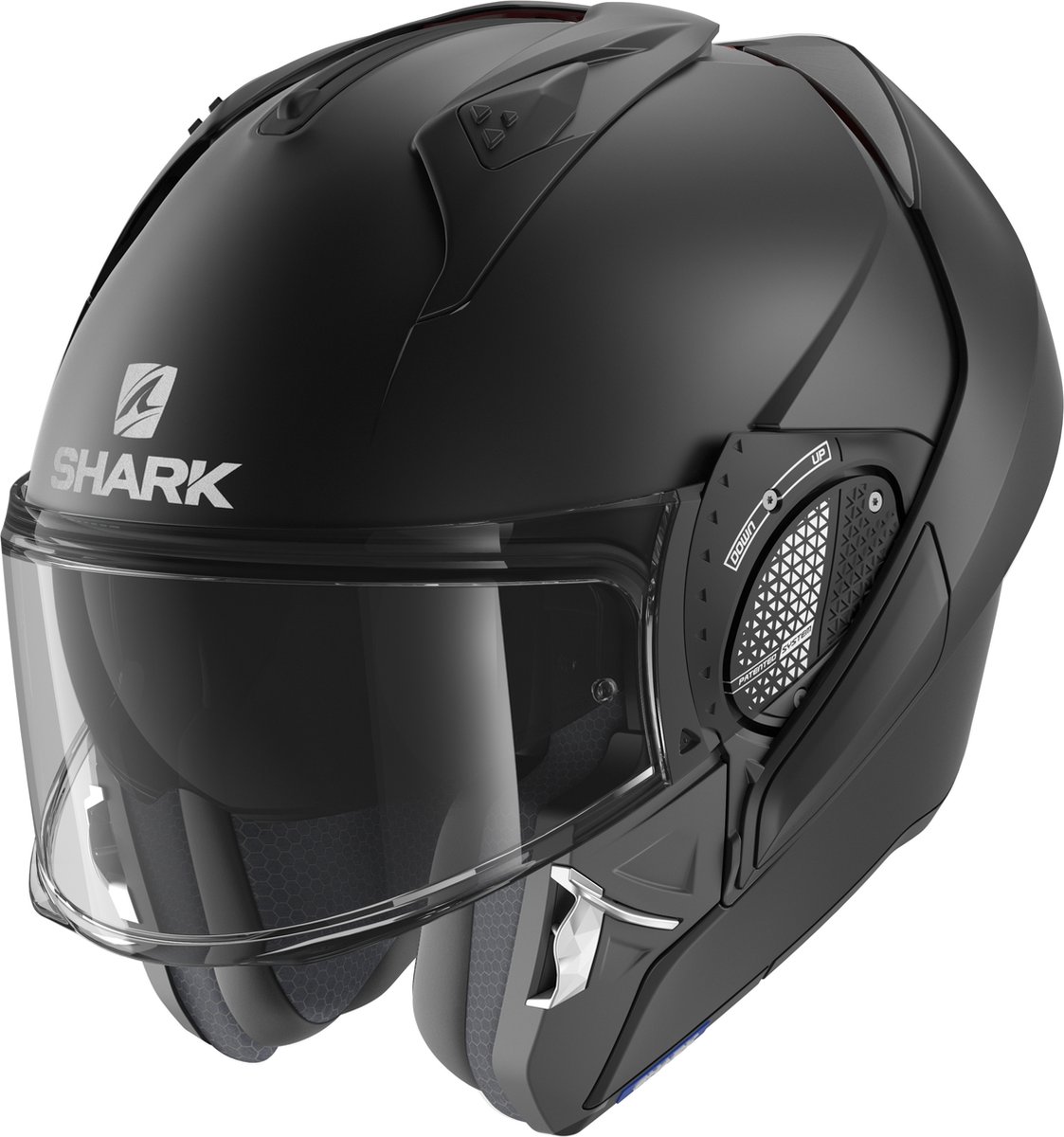 SHARK EVO GT BLANK Motorhelm Systeemhelm MAT Zwart - Maat KS – foto 7
