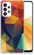 Siliconen Back Cover Geschikt voor Geschikt voor Samsung Galaxy A33 5G Doorzichtig Hoesje Polygon Color