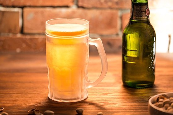 Verre à bière glacée CHILLER XXL 650ml Incl. Ouvre-bouteille à anneau GRATUIT