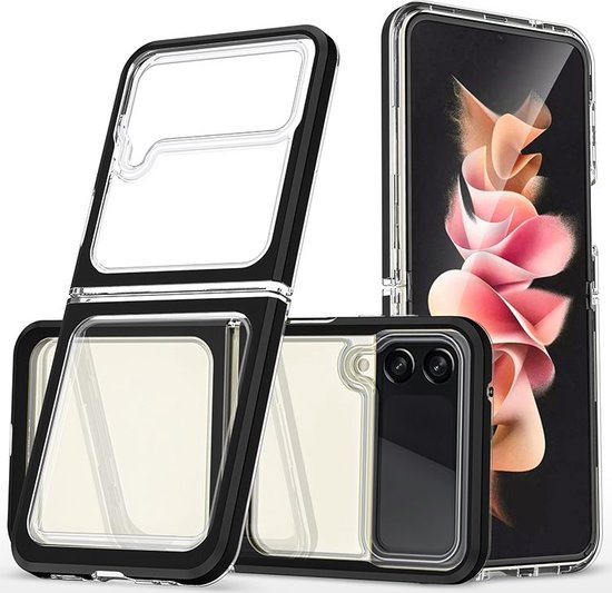 Mobigear Hoesje geschikt voor Samsung Galaxy Z Flip 3 Telefoonhoesje Hardcase | Mobigear Crystal Backcover | Galaxy Z Flip 3 Case | Back Cover - Zwart