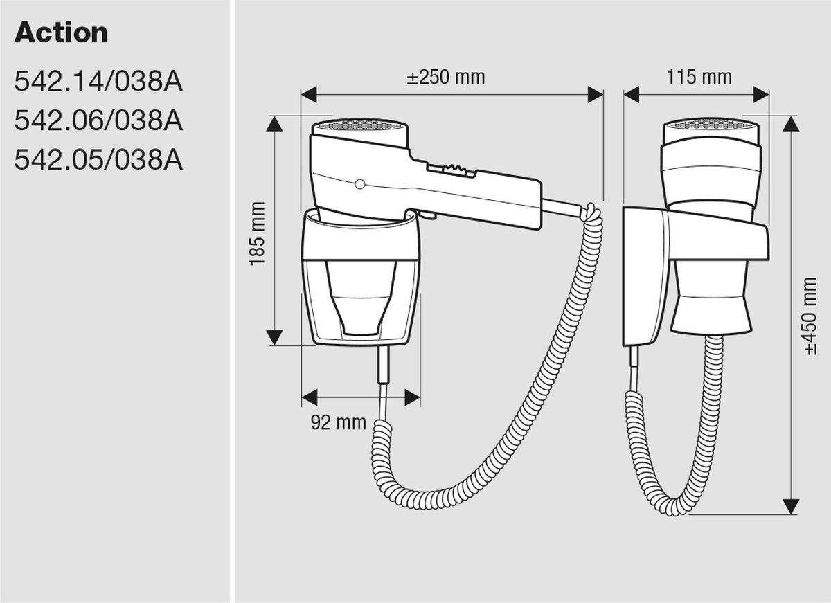 Valera ACTION SUPER PLUS 542.06/038A Wandföhn 1600W - afbeelding 2