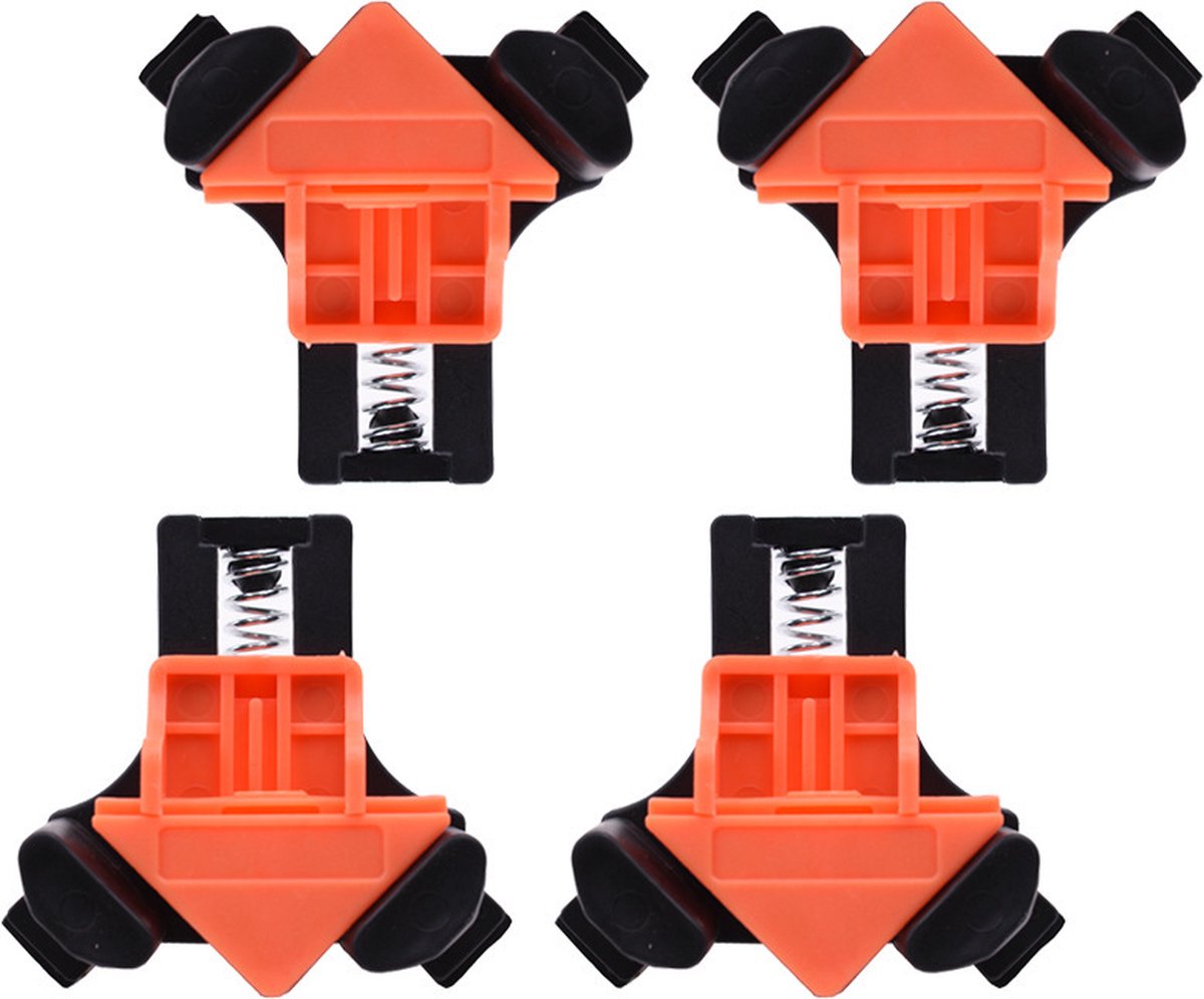 Lot De 4 Pinces D'Angle Réglables 90° - Outil Menuiserie Aluminium Robuste