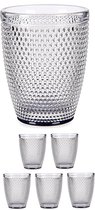Set van 6x stuks luxe kristal-look transparante drinkglazen/waterglaze 300 ml