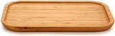 Voedsel/hapjes platte serveerplank van bamboe 25 x 18 cm met opstaande rand