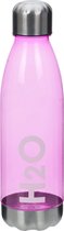 Bidon drinkfles/waterfles roze 700 ml met schroefdop- Sportfles/sportbidon - Kunststof