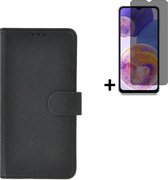 Pearlycase hoesje voor Nokia G11/ G21 - Kunstleer Book Case - Zwart hoesje met privacy screenprotector