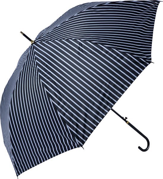 Paraplu Volwassenen Ø 100*88 cm Zwart Polyester Strepen Regenscherm