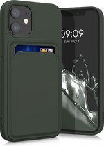 kwmobile telefoonhoesje geschikt voor Apple iPhone 12 mini - Hoesje met pasjeshouder - TPU case in donkergroen