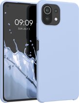 kwmobile telefoonhoesje geschikt voor Xiaomi 11 Lite (5G) NE / Mi 11 Lite (5G) - Hoesje met siliconen coating - Smartphone case in mat lichtblauw
