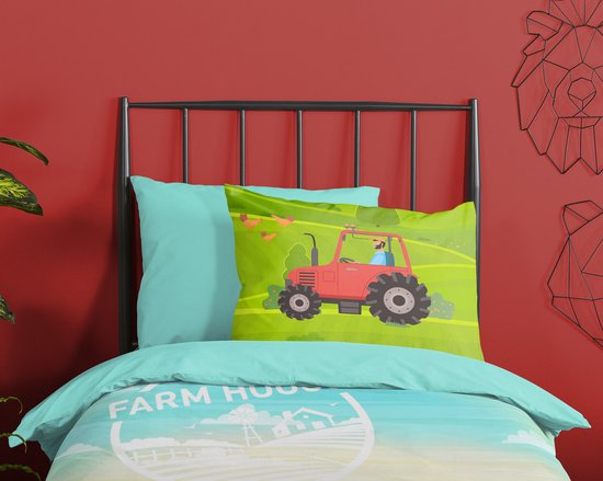 Good Morning Kinderdekbedovertrek "tractor op boederij" - Multi - (140x200/220 cm) - Katoen van Good Morning — afbeelding 2