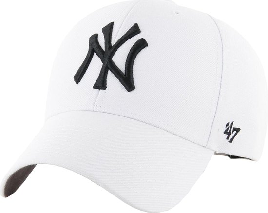 47 Brand New York Yankees MVP Cap B-MVP17WBV-WHF, Unisexe, Wit, Casquette, taille : Taille unique