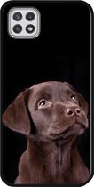 ADEL Siliconen Back Cover Softcase Hoesje Geschikt voor Samsung Galaxy A22 (5G) - Labrador Retriever Hond Bruin