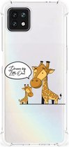 Hoesje Bumper OPPO A53 5G | A73 5G Telefoon Hoesje met doorzichtige rand Giraffe
